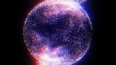 Dynamic glowing particle sphere Video stock 328261371