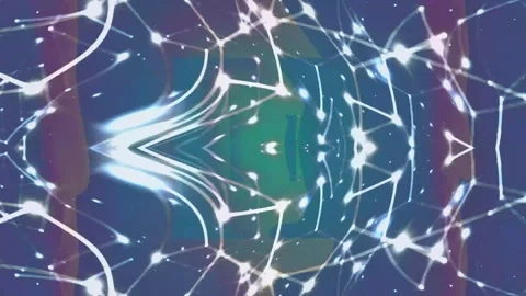 Dynamic glowing particles interconnected lines blue abstract network background Stock-Footage 335601760