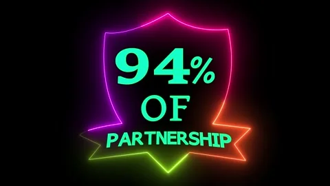 Dynamic glowing shield percent partnership motion graphic animation black b.. Stock Footage 329545222