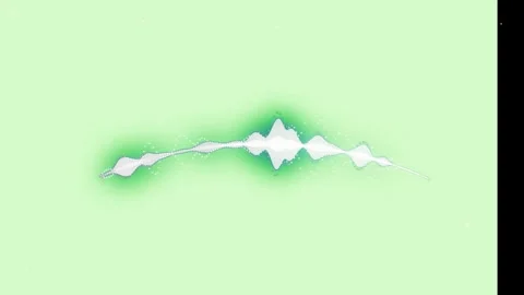Dynamic glowing sound wave visualization pulsing rhythmically against a soft Stock-Footage 346040866