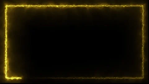 Dynamic glowing yellow frame animation on black background with motion. Stock-Footage 334907957
