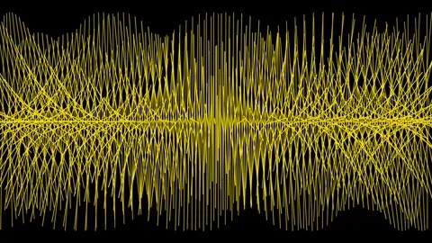 Dynamic Gold Abstract Wave Lines on a Black Background Stock Footage 322790724