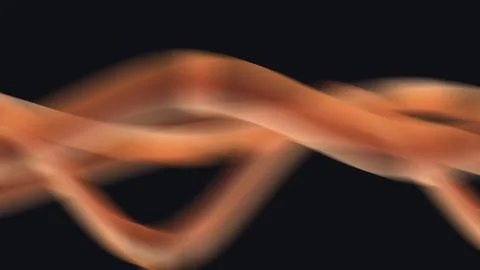 Dynamic gold and amber liquid strokes against black background Stock Illustration