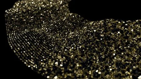 Dynamic Gold Particle Wave Structure Stock Illustration