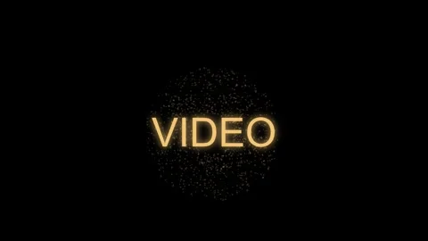 Dynamic gold text reveals "VIDEO" against a dark, captivating backdrop Video stock 327948027