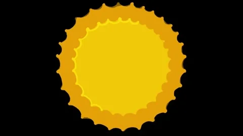 Dynamic golden badge with space for content on a black background. Cartoon sun Stock-Footage 339020893