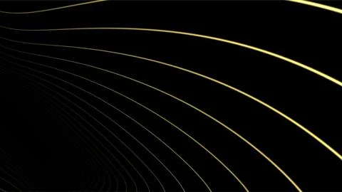 Dynamic Golden Light Lines on Dark Abstract Background. Stock Illustration