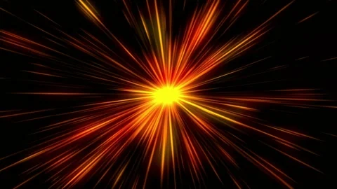 Dynamic golden light streaks radiating outward create a sense of high speed and Stock Footage 321395205