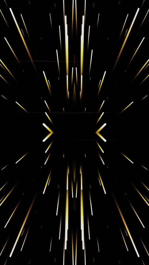Dynamic Golden Light Streaks Symmetrical Motion Background Видео 344402610