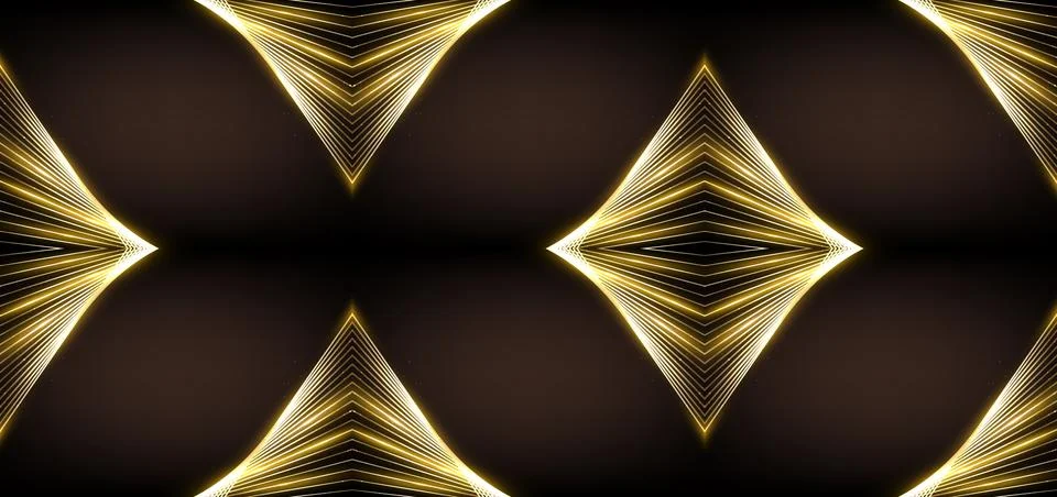 Dynamic Golden Light Wave Pattern on a Dark Background for Modern Design Stock Illustration