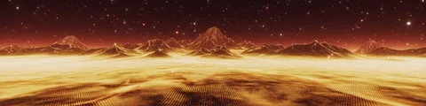 Dynamic golden mountain range with a starry background 库存影片 318941413
