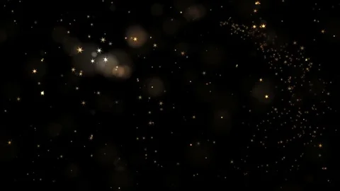 Dynamic golden stardust,  dots of light, starry motion on black 動画素材 72362272