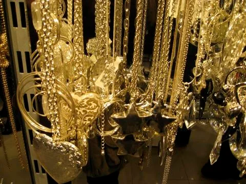 Dynamic golden string deco Stock Photos