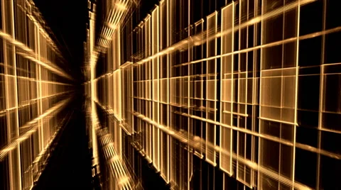 Dynamic Golden Translucent Cubical Horizon, Grid Stock Footage 58420082