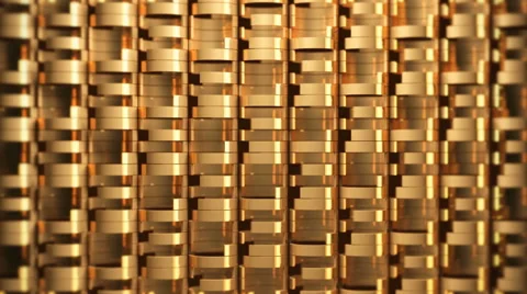 Dynamic golden triangle bricks wall Video stock 49643003