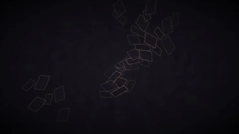Dynamic golden wireframe rhombuses moving across a dark textured backg Stock Footage 335939354