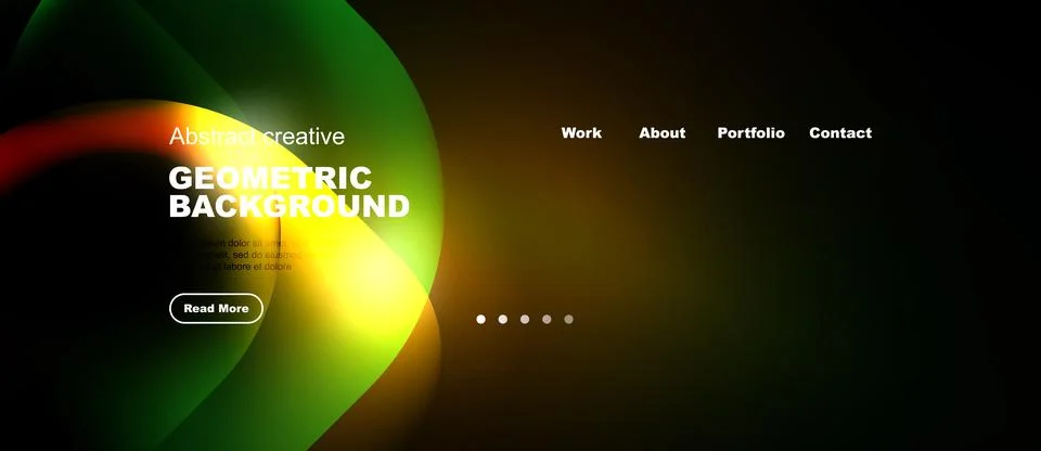 Dynamic gradient design. Bright colors blend, creating modern website header. Stock Illustration