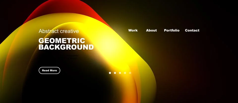 Dynamic gradient design. Bright colors blend, creating modern website header. Stock Illustration