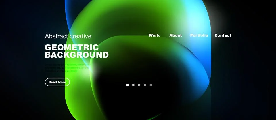 Dynamic gradient design. Vivid colors blend, creating modern website header. Stock Illustration