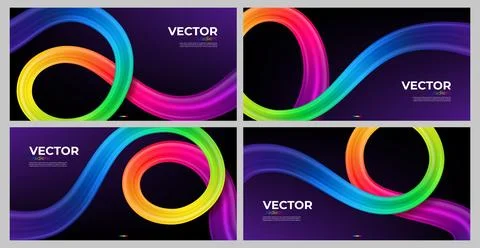 Dynamic gradient vector banners set Stock-Illustration