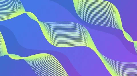 Dynamic Gradient Wavy Lines Background Stock Illustration