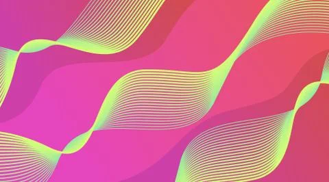 Dynamic Gradient Wavy Lines Background Stock Illustration