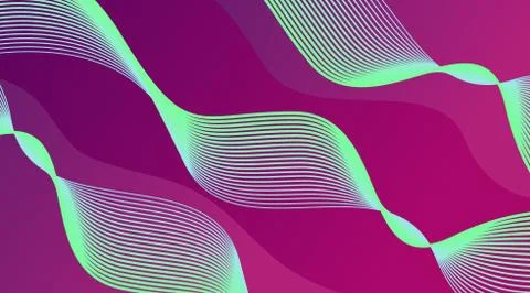 Dynamic Gradient Wavy Lines Background Stock Illustration