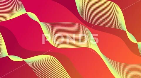 Dynamic Gradient Wavy Lines Background Stock Illustration