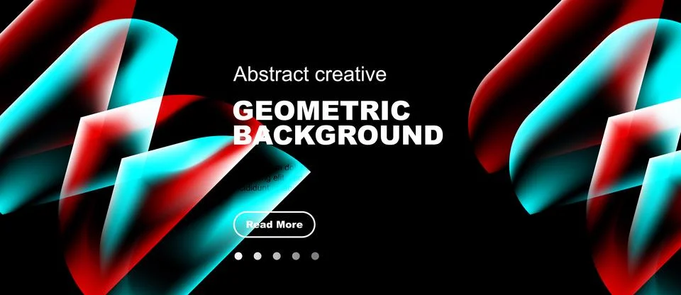 Dynamic gradients, flowing shapes create modern design. Bold text overlay Stock Illustration