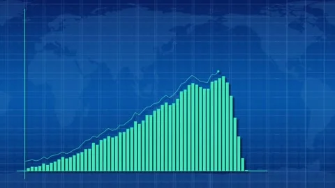 Dynamic Graph Animation: Rising and Falling Trends Stock Footage 308437856