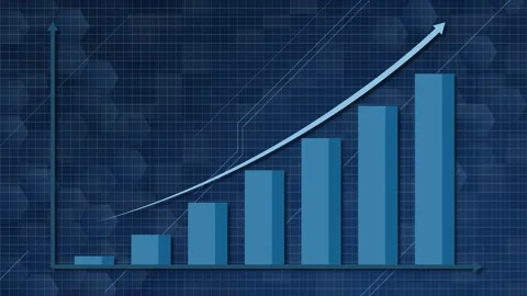 Dynamic Graph Animation: Rising and Falling Trends Stock Footage 308698146