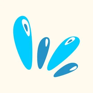 Dynamic graphic featuring abstract blue water splashes, ideal for themes of.. Stock Illustration