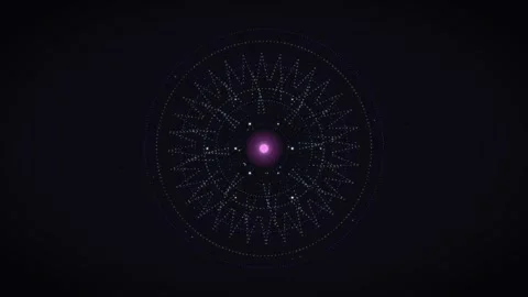 Dynamic graphic showing rotating geometric patterns in dark space Stock Footage 337389184