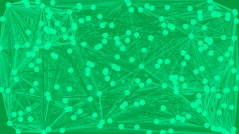 Dynamic green abstract network of connected data points and digital technol.. Stock Footage 336162925