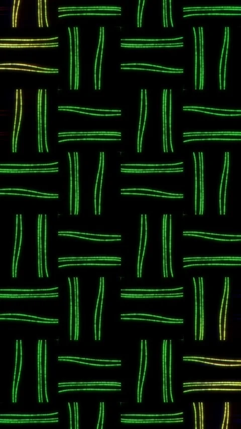 Dynamic green and yellow lines dance against a dark backdrop Stock Footage 312064019