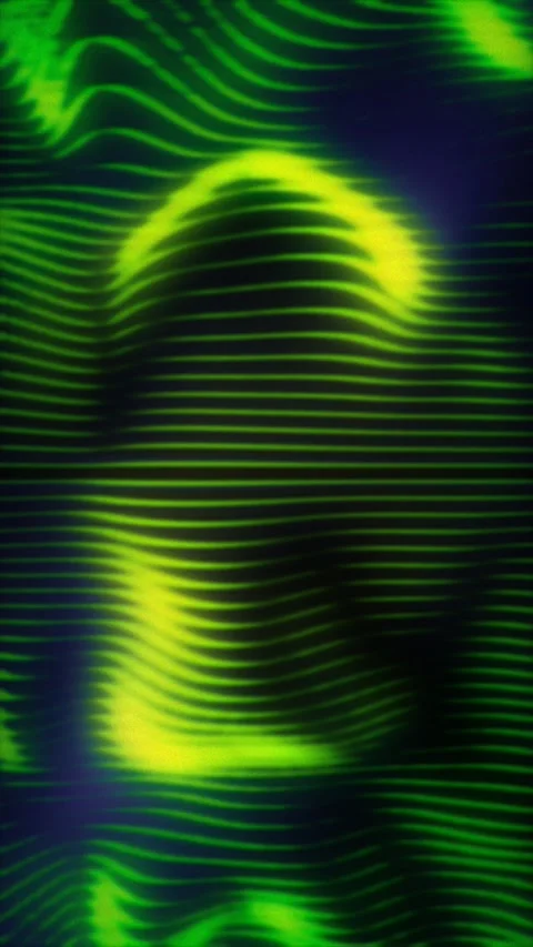 Dynamic green and yellow lines flow smoothly against a dark backdrop Stock Footage 314433189