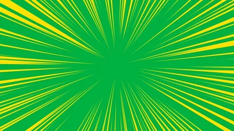 Dynamic Green and Yellow Radial Speed Lines Background Animation. Stock Footage 339213420