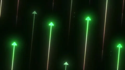 Dynamic green arrow animation with abstract backgrounds Stock Footage 301303401