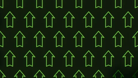 Dynamic green arrow pattern on black background Stock Footage 275602758