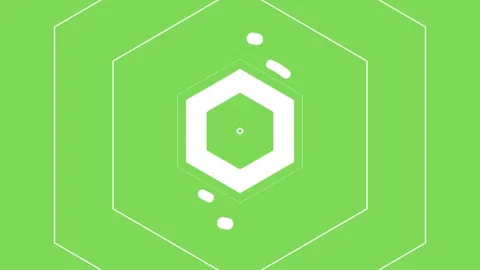 Dynamic green background with concentric white lines and central diamond shape Stock Footage 337447353