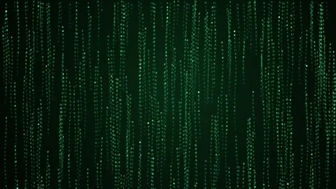 Dynamic green binary code cascade creates a futuristic digital flow Stock Footage 326999048