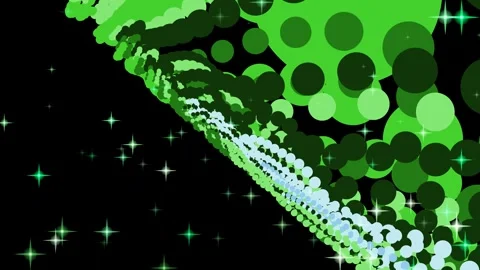 Dynamic Green Circle Cascade with Starry Accents Stock Footage 331910544