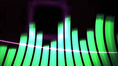 Dynamic Green Digital Audio Equalizer Visualizer Background. Stock Footage 340525698