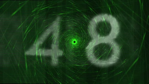 Dynamic Green Digital Background With Swirling Light Abstract Numbers Video stock 317293457