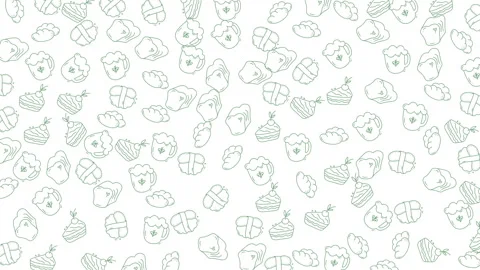 Dynamic Green Doodles Pattern Natural Elements Animated Background Video Fr.. Vídeos de archivo 335011170