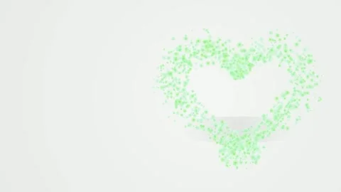 Dynamic green dots form a vibrant, animated heart shape Video stock 326704126