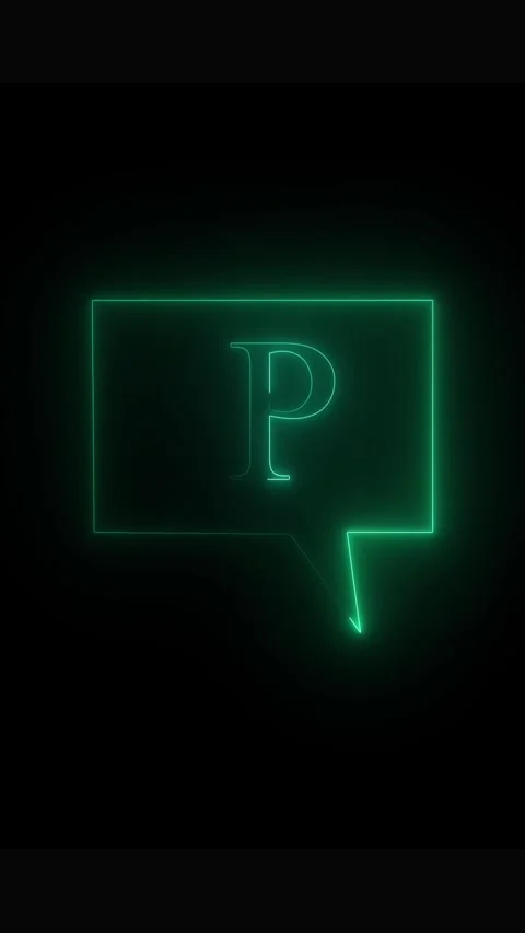 Dynamic green glowing letter P animation creating from electric lines on da.. Stock Footage 339215321