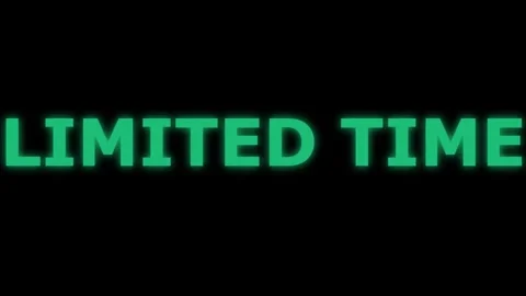 Dynamic Green Glowing Limited Time Text on Black Background, Urgent Marketi.. 库存影片 330280179