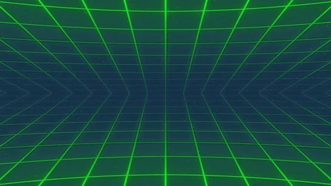A dynamic green grid design creates an illusion of depth and movement, perfect Stock Footage 326775417
