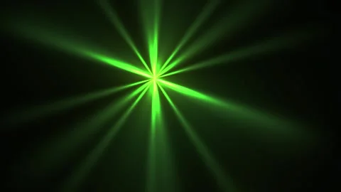 Dynamic Green Light Rays Pulsing and Rotating on Dark Background. Stock Footage 341806235